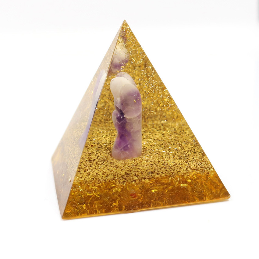 天然水晶天使orgonite奥根能量金字塔摆件居家风水转运平衡疗愈
