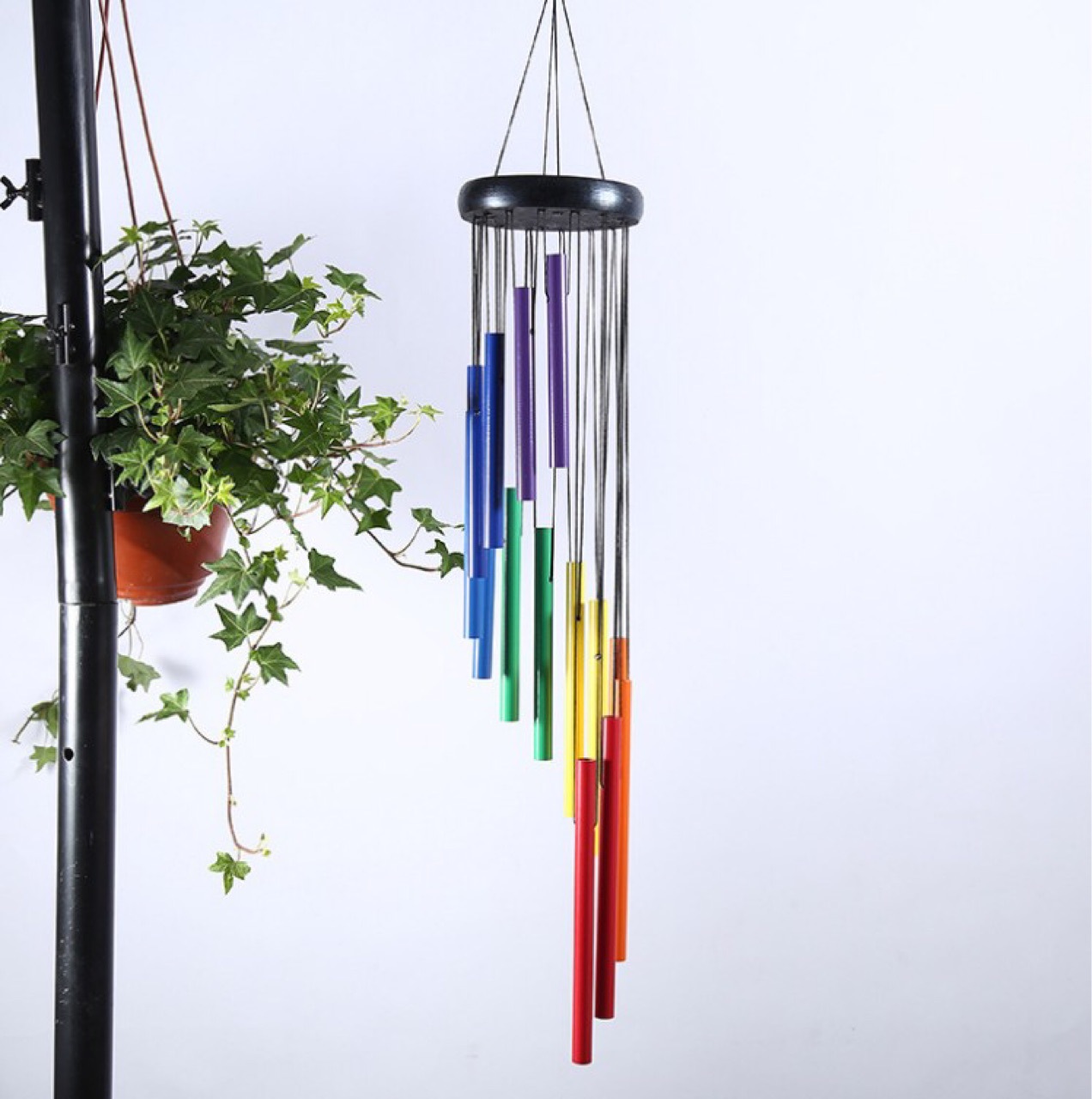 【工厂定制】亚马逊爆款风铃跨境七彩音乐铝管风铃33英寸