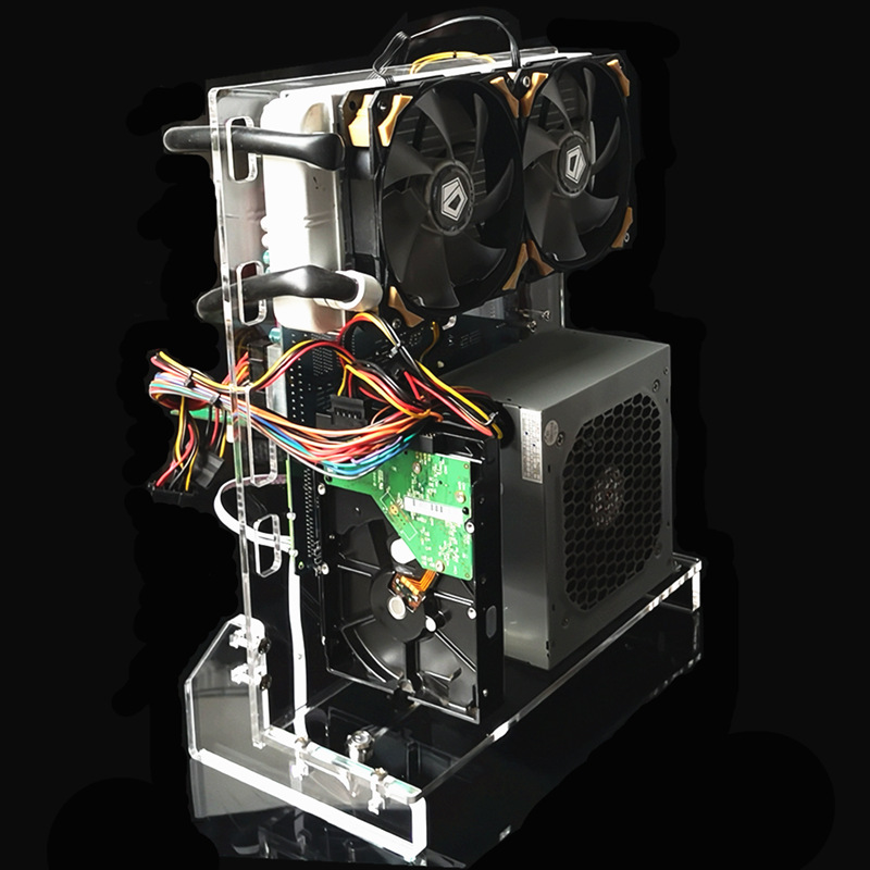 电脑机箱透明亚克力电玩主板diy改装开放支架水冷立式裸奔机架atx