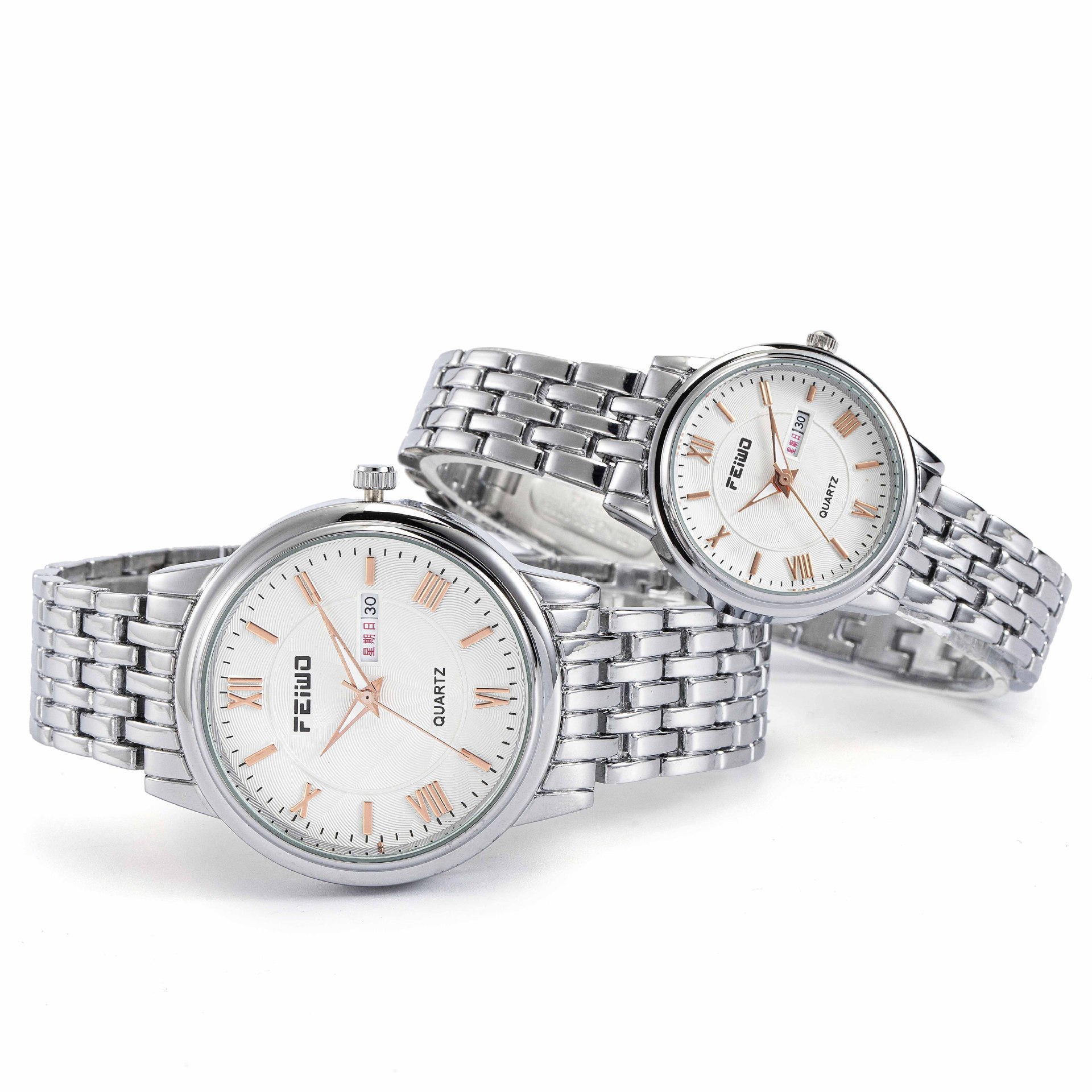 产家直销飞沃情侣手表时尚男表 防水 简约手表 礼品促销手表 双历