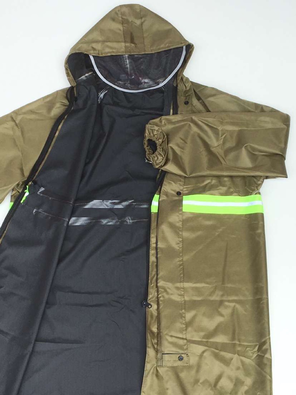 华达呢帆布雨衣成人连体长款雨衣军绿加厚男女户外劳保风雨衣雨披