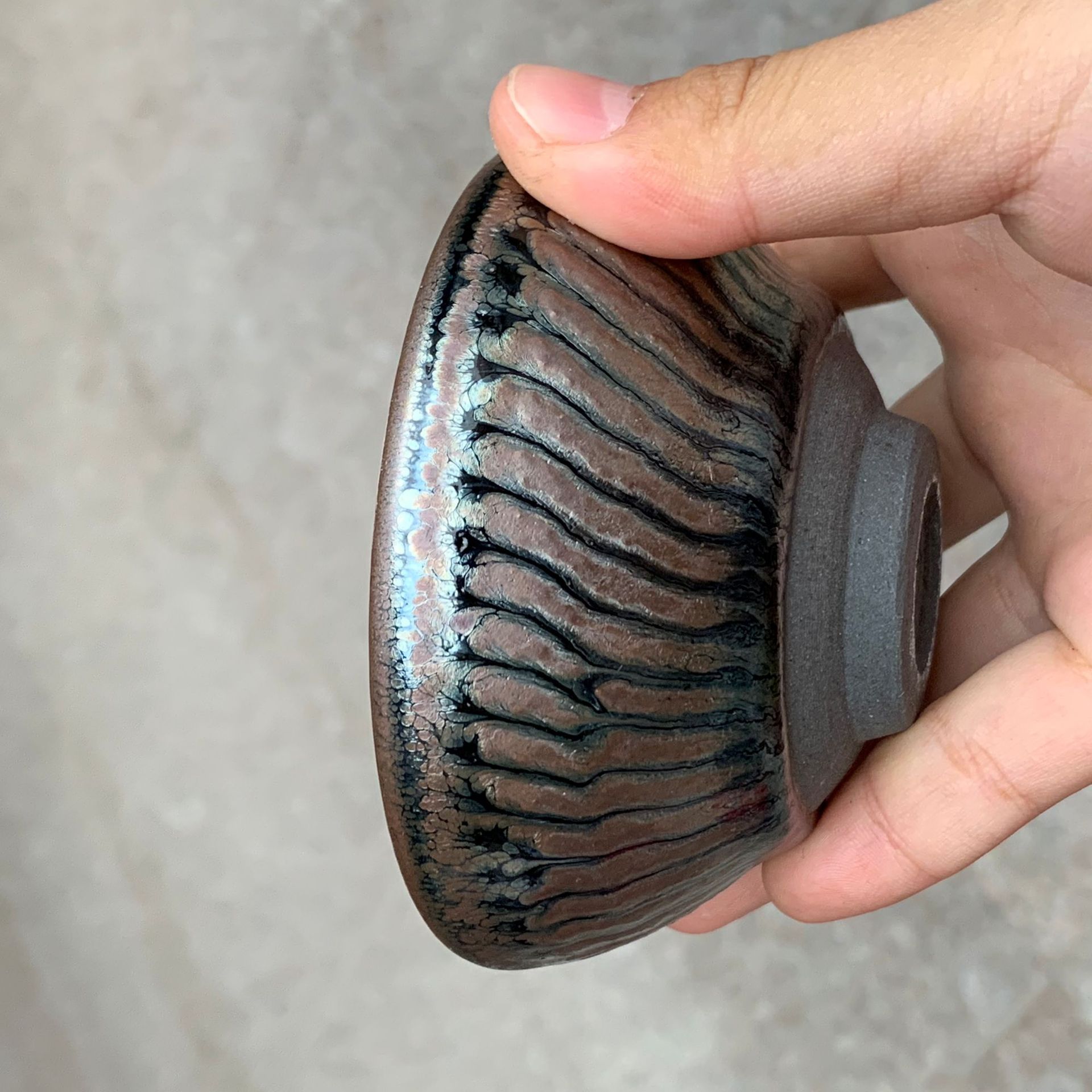 批发建阳建盏原矿铁胎跳刀油滴盏陶瓷个人品茗茶杯家用主人杯单杯