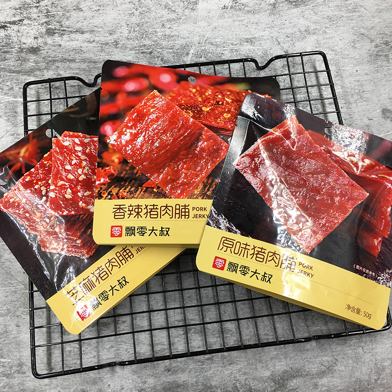 飘零大叔猪肉脯50g 原味香辣芝麻手撕猪肉干办公休闲网红零食特产