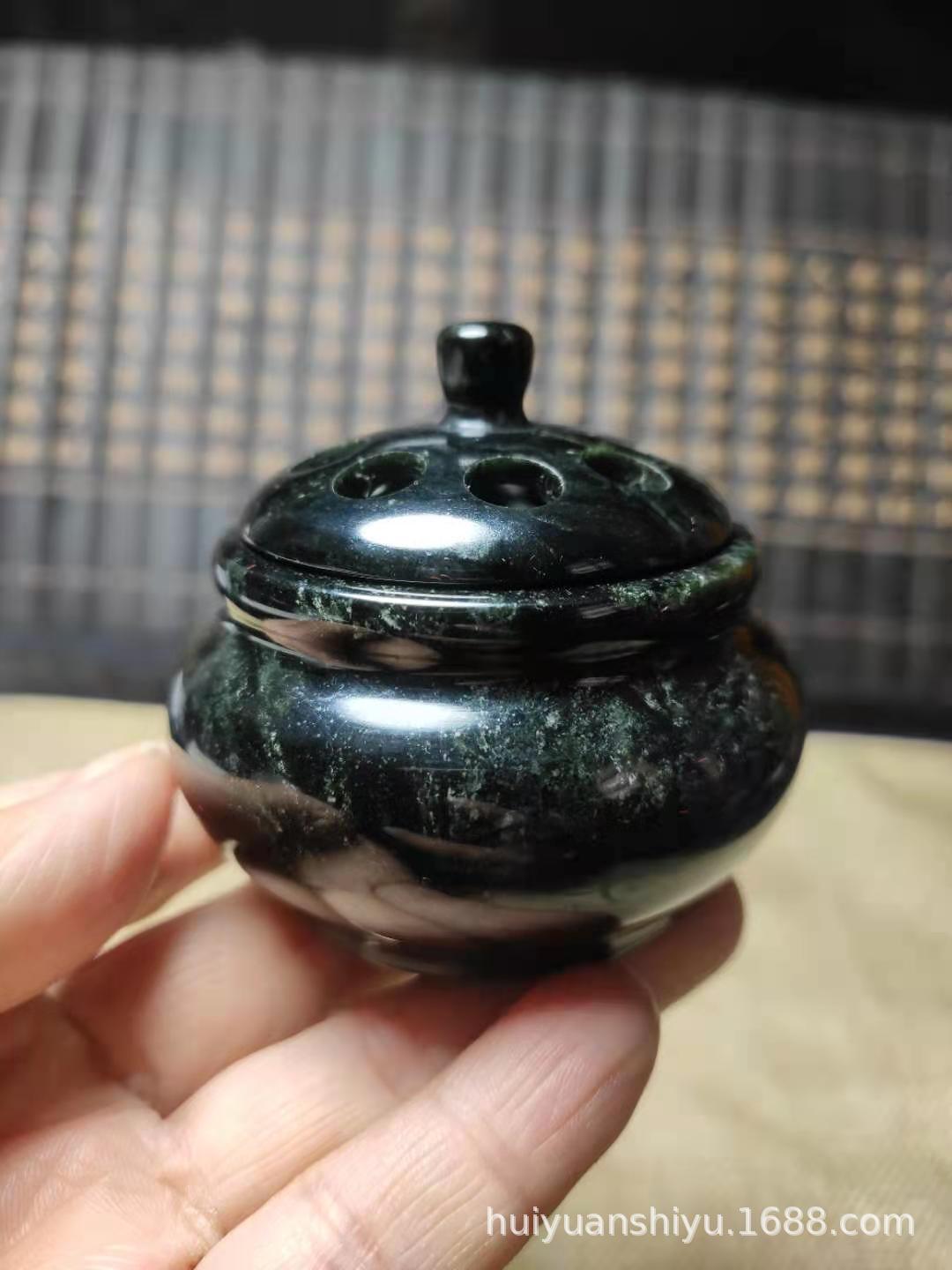 祁连玉蛇纹石玉药王石橄榄绿陨石墨玉藏玉竹节杯夜光杯酒具茶具