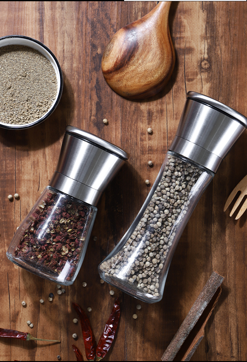 黑胡椒粒胡椒研磨器手动家用白调料芝麻花椒糊椒磨碎瓶碾磨胡椒粉