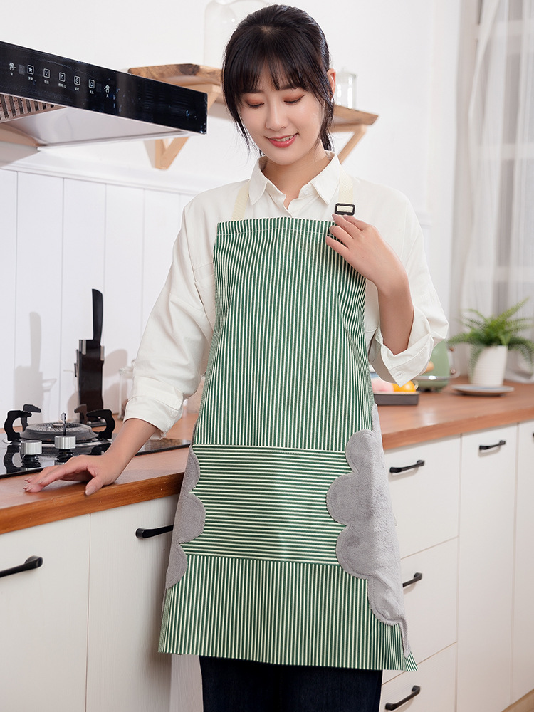 多功能厨房防水擦手围裙家用可调节加厚围裙日系防油罩衣围裙定制