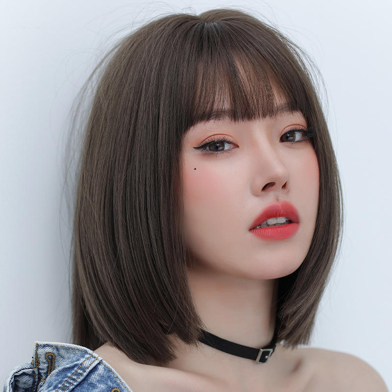 新款假发bobo头短发韩版时尚圆脸齐刘海波波头发型自然齐耳中短发