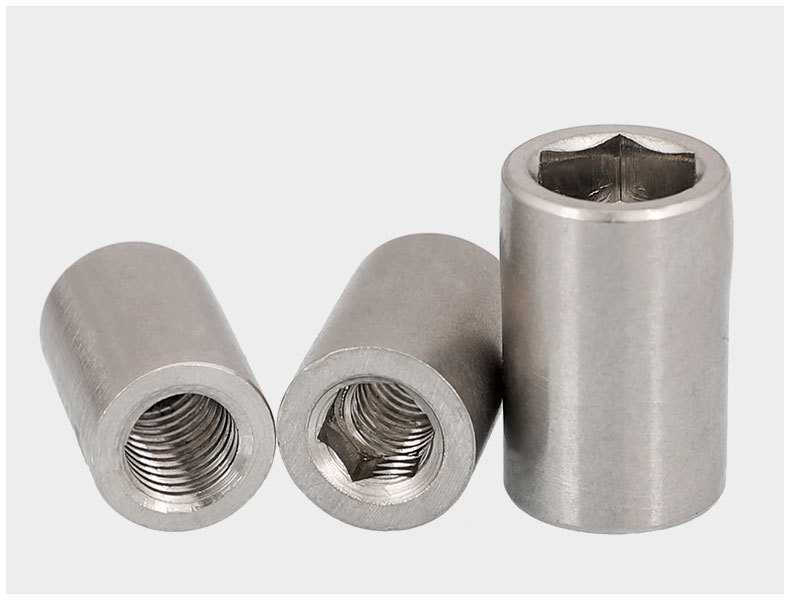 304不锈钢气缸拉杆螺母圆螺母内六角圆柱螺母气动螺母m5m6m8-m12