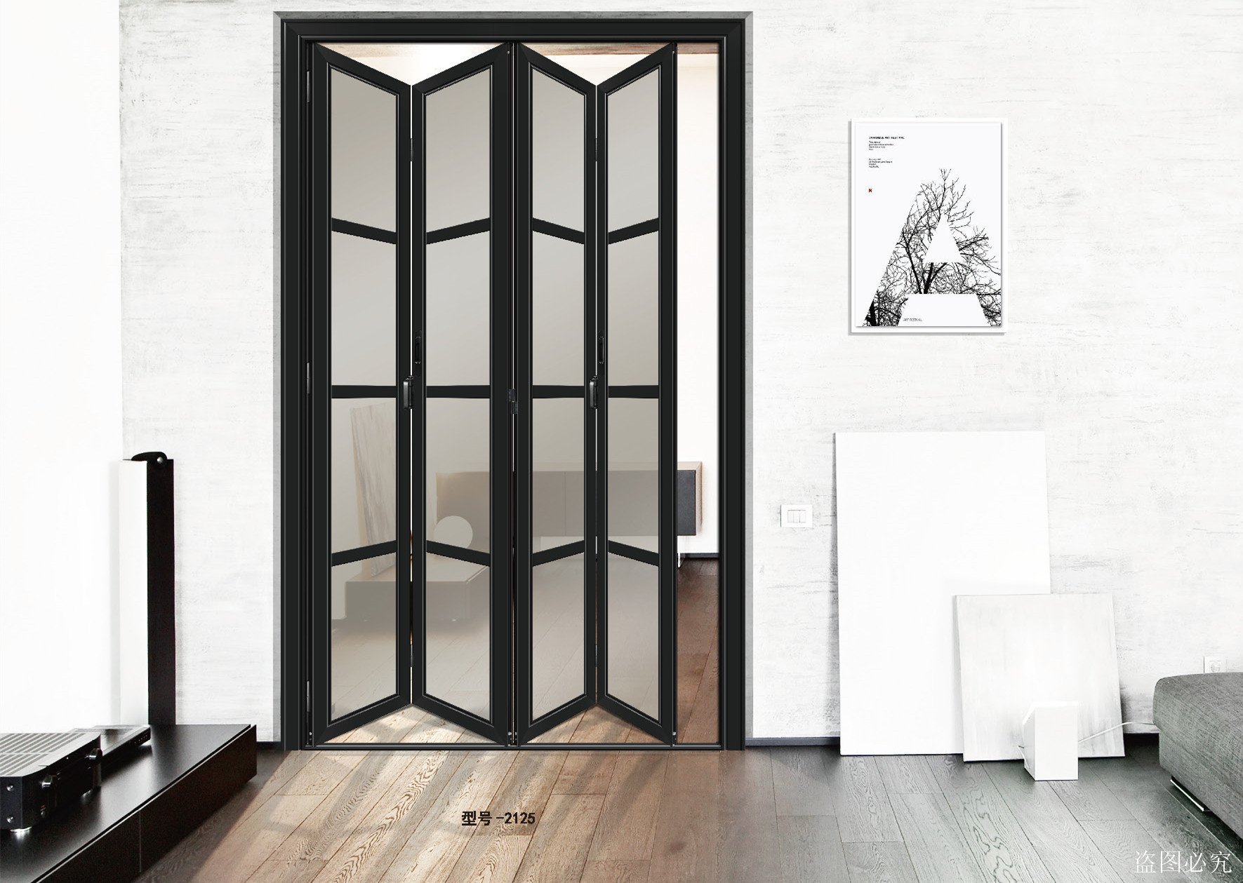 厂家直供产地货源 铝合金小折叠门高端隔音钢化玻璃厨房门洗手间