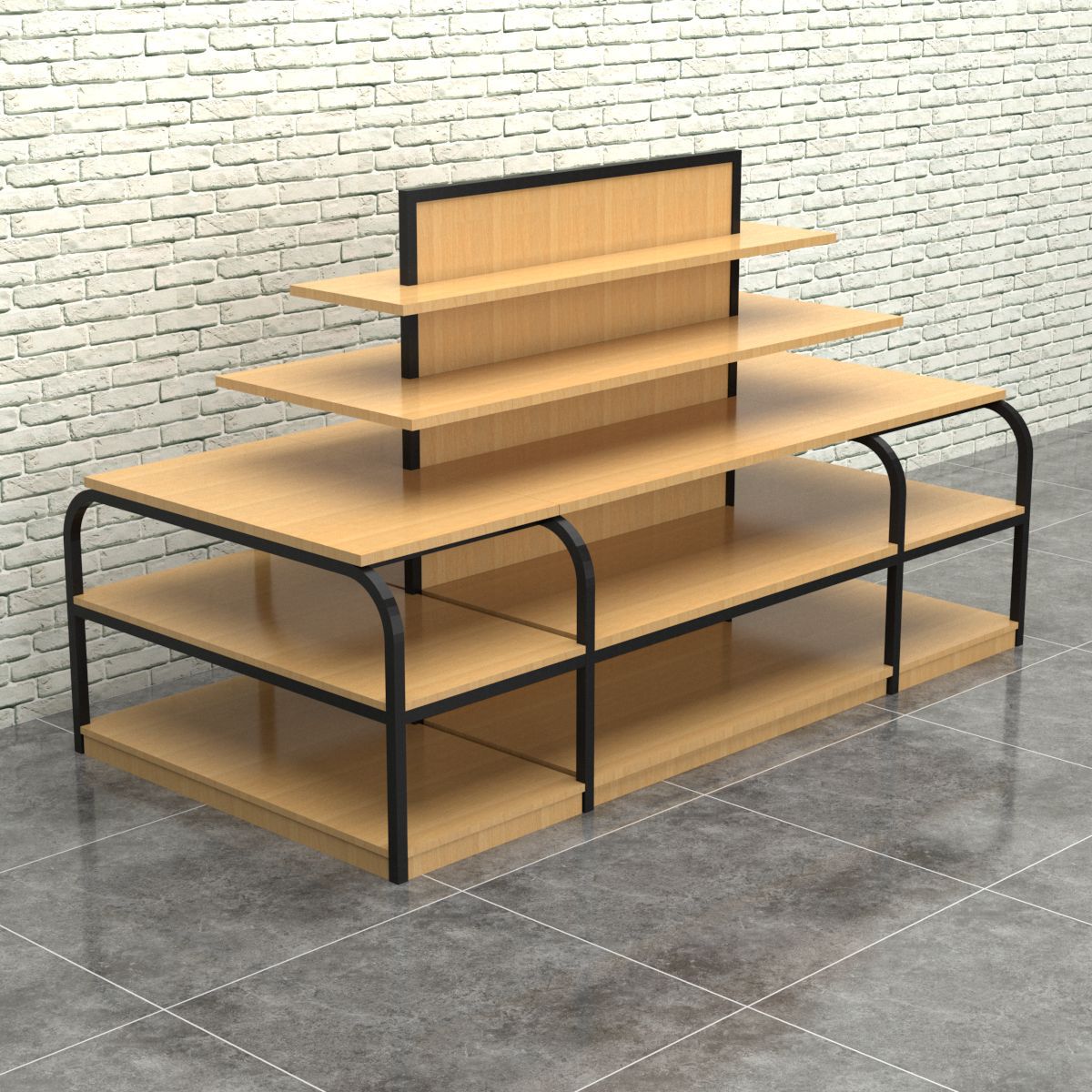 商场大型图书馆展示柜 木质文具店笔架多功能桌书店展示柜定制