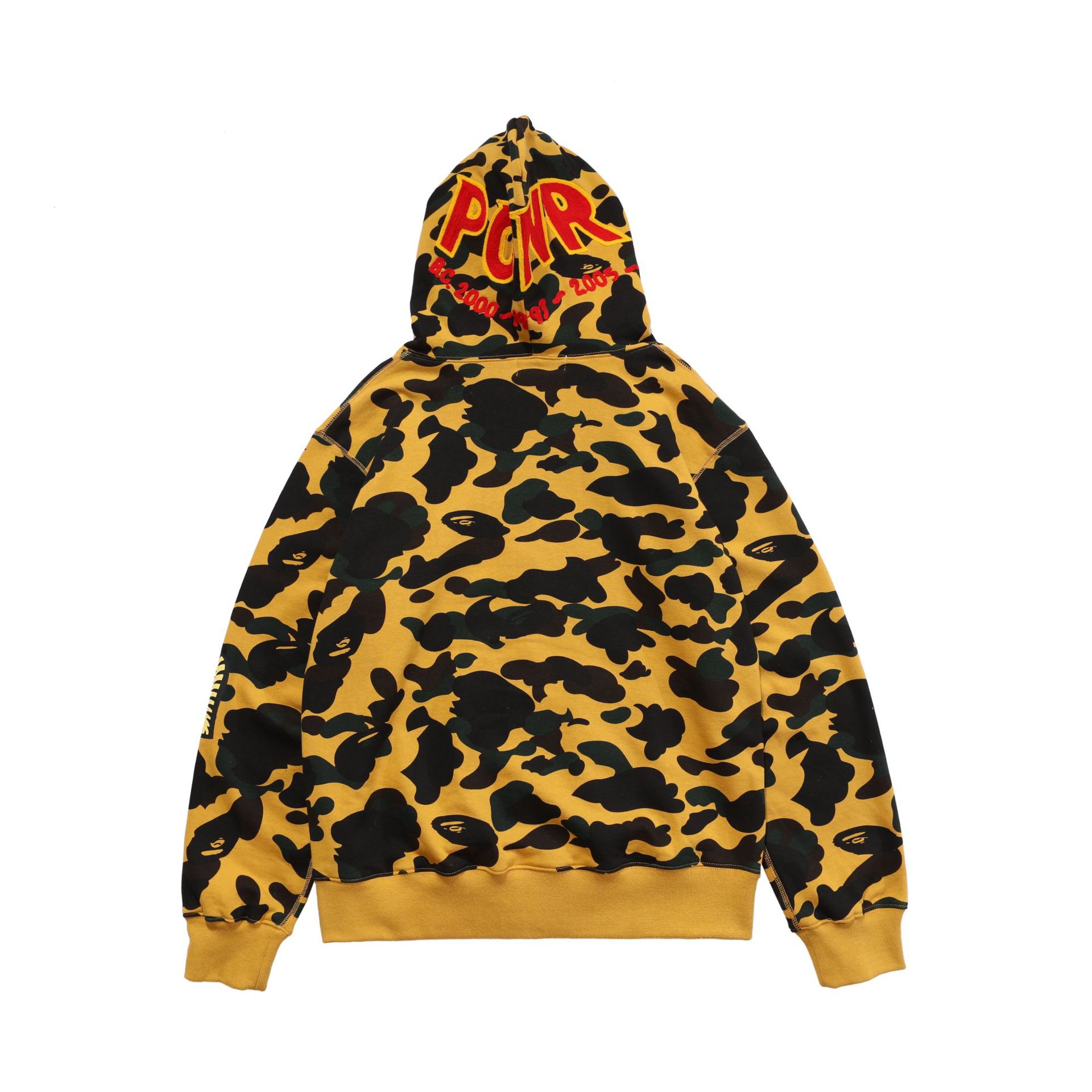 猿人头迷彩字母绣花鲨鱼头系列街头情侣外套