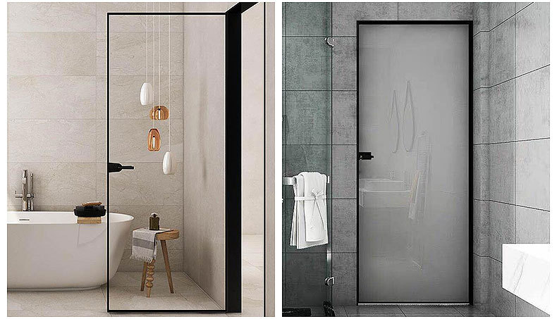 18极窄厕所铝合金卫生间门简约铝镁合金门洗手间玻璃平开门定制