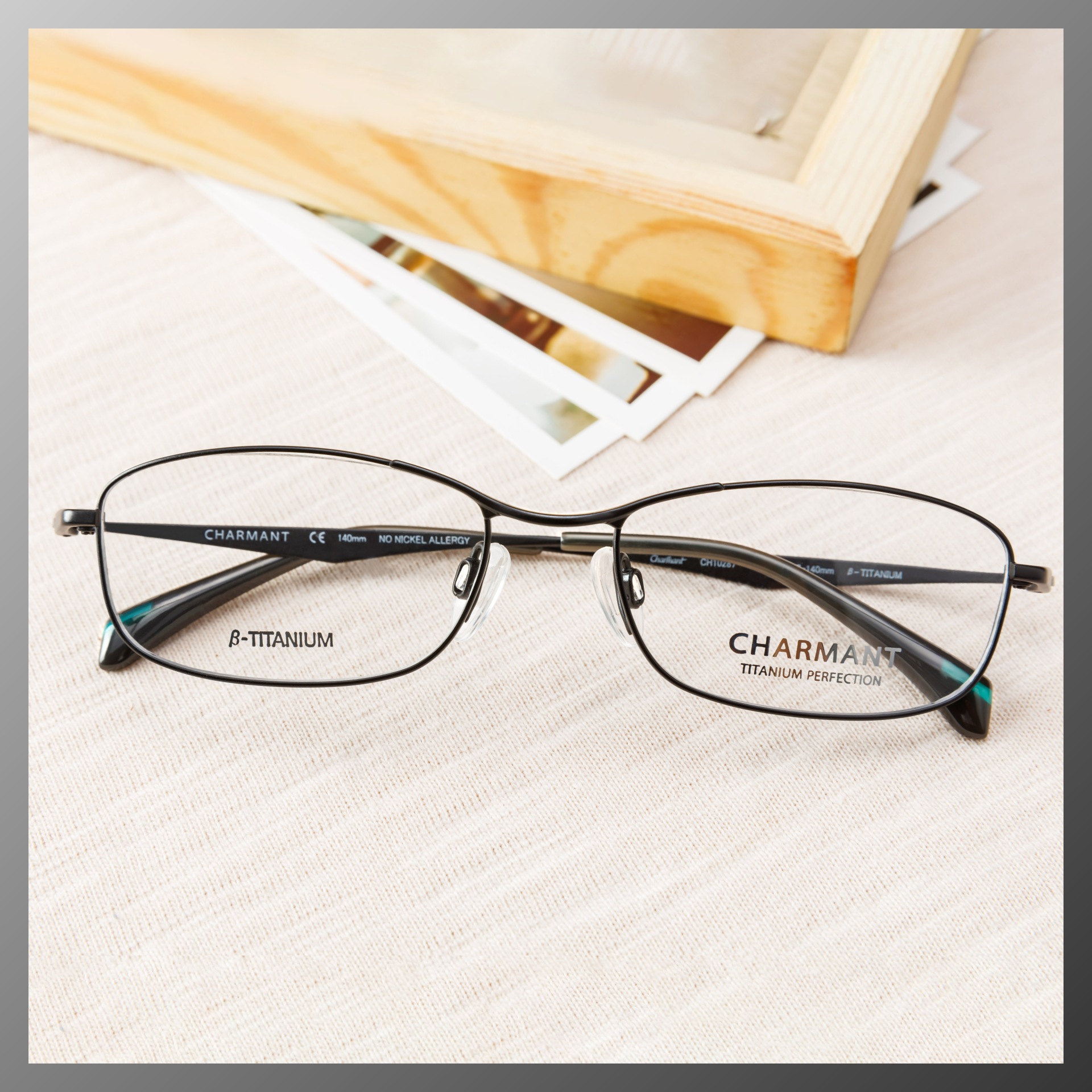 charmant夏蒙β钛眼镜框全框男士钛合金超轻商务光学架ch10287