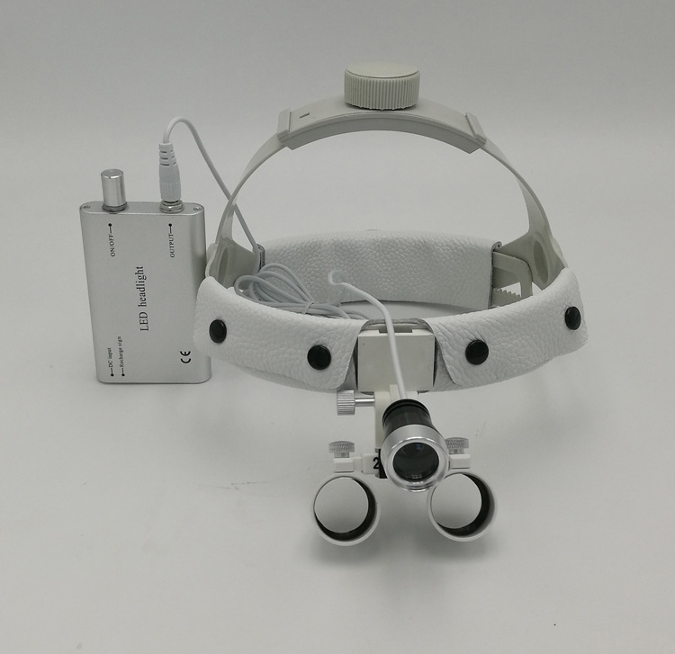 牙科头戴放大镜 头灯套装 医用外科手术放大镜医用头灯 2.5x/3.5x