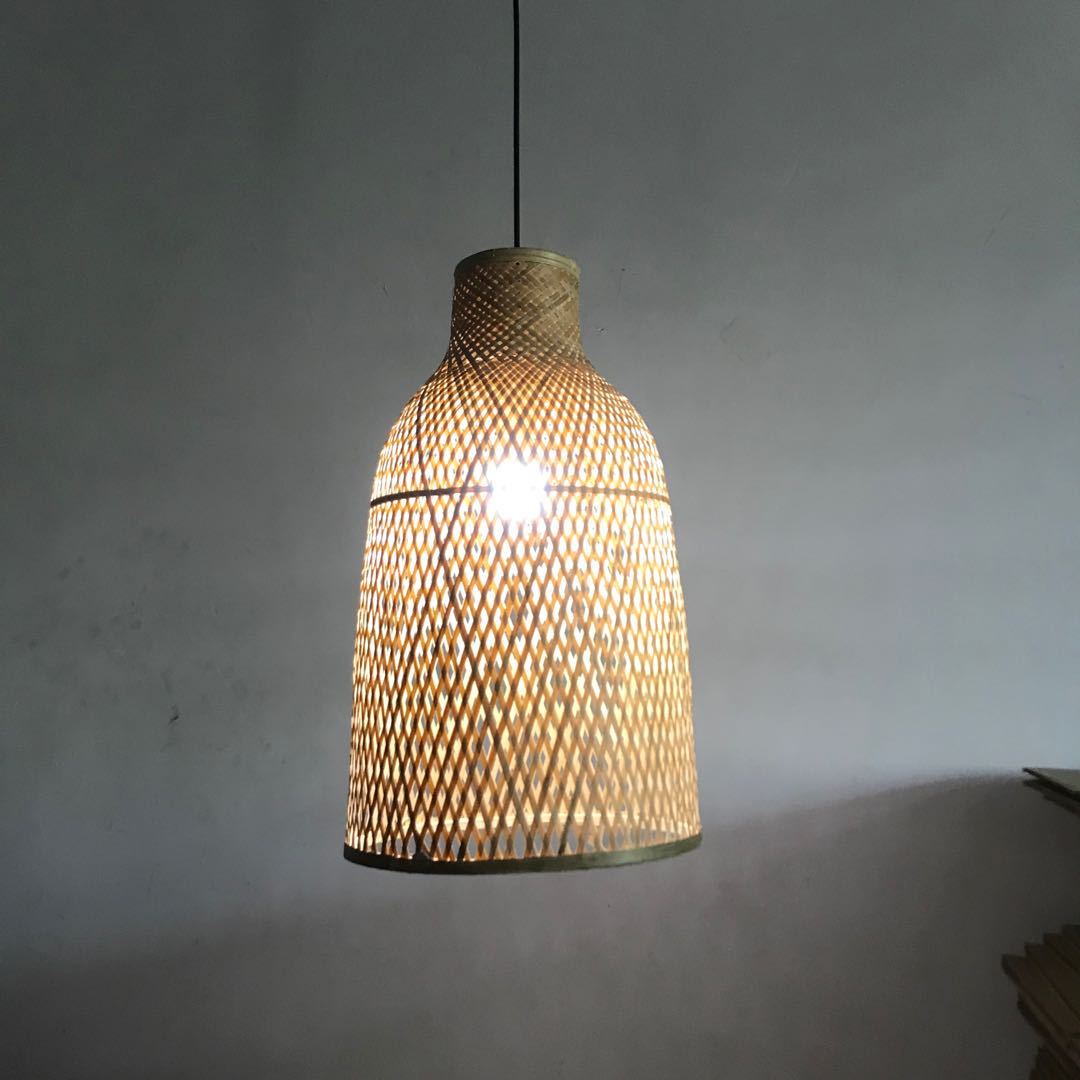 中式餐吊灯茶楼禅意竹艺竹编吊灯竹篾酒杯装饰吊灯农家乐复古吊灯