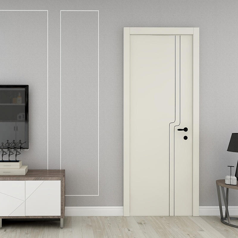 百顺邦 新款烤漆实木橡木门轻奢卧室门极简套装木门定制厂家直销