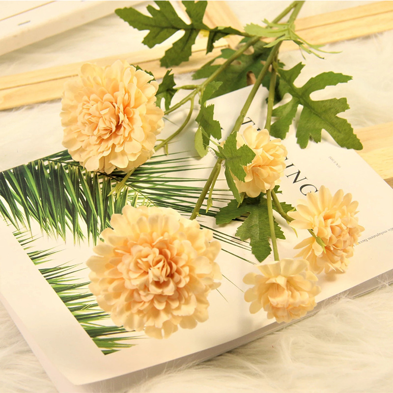 婚庆仿真花高支金盏菊插花路引假花排绢花酒店道具人造花材批发