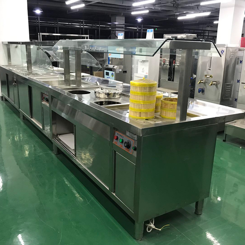 定制保温售饭台厨房明档保温设备小碗菜台异型保温菜台