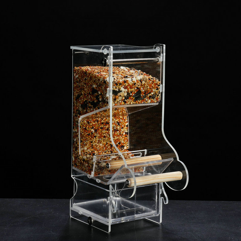 定制鸟喂食器 亚克力喂鸟器 有机玻璃喂鸟器 自动下料喂鸟器