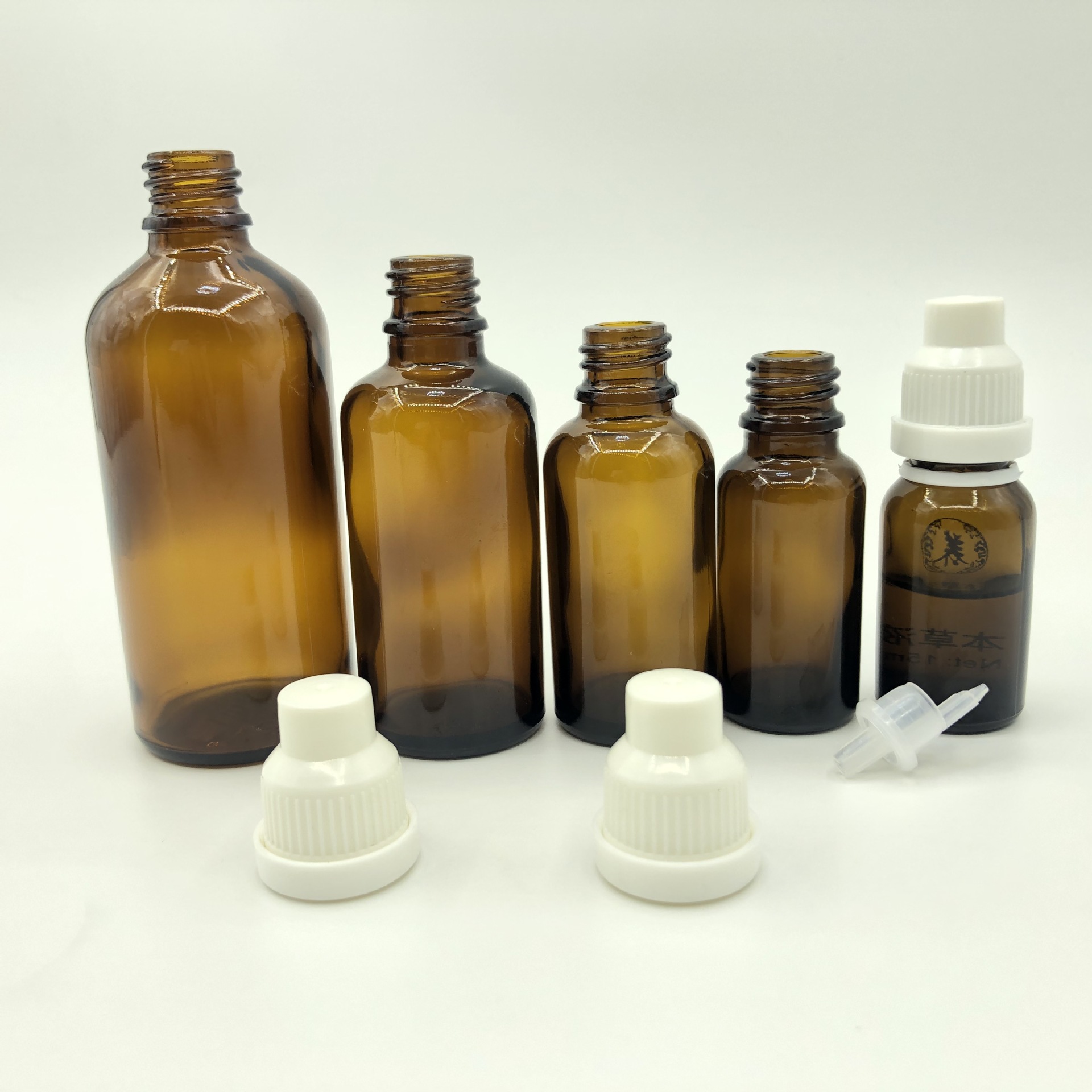 精油瓶 5ml10ml30ml50ml茶色精油分装瓶 棕色精油玻璃滴瓶调配瓶