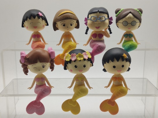 动漫批发 7款樱桃小丸子美人鱼盲盒潮玩日式和服公仔手办玩具摆件