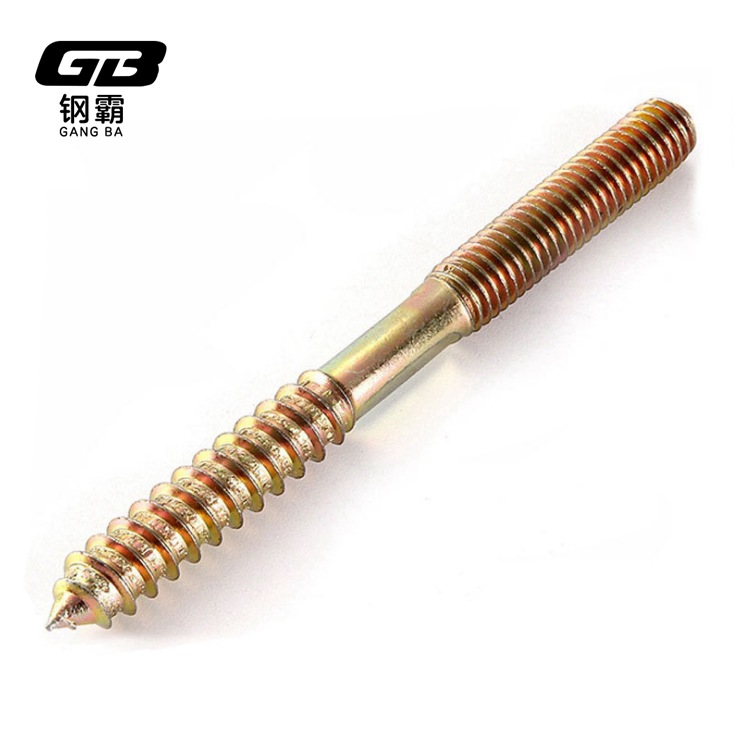 家具连接件双板牙自攻螺丝 双头螺钉双牙螺杆 尖尾双头双牙木螺纹