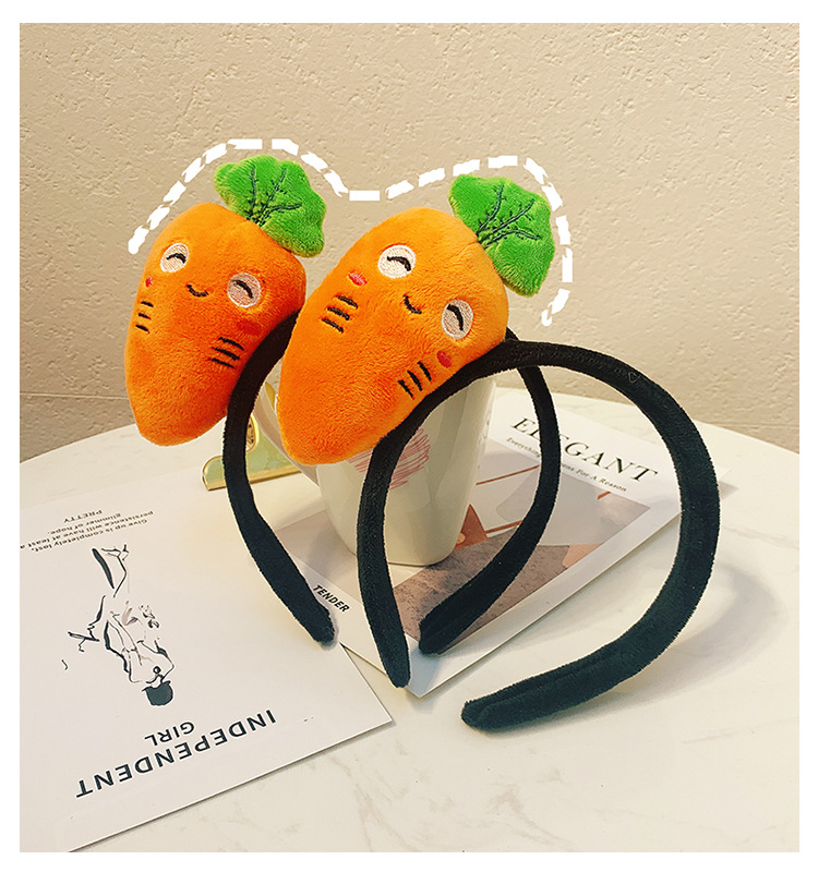 可爱胡萝卜发箍卡通头饰卖萌拍照直播发卡搞怪韩国网红