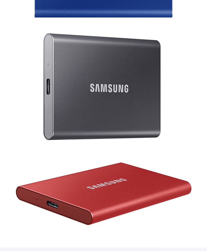 三星t7移动硬盘500g 1t 2t高速usb3.2名片式便携移动固态硬盘
