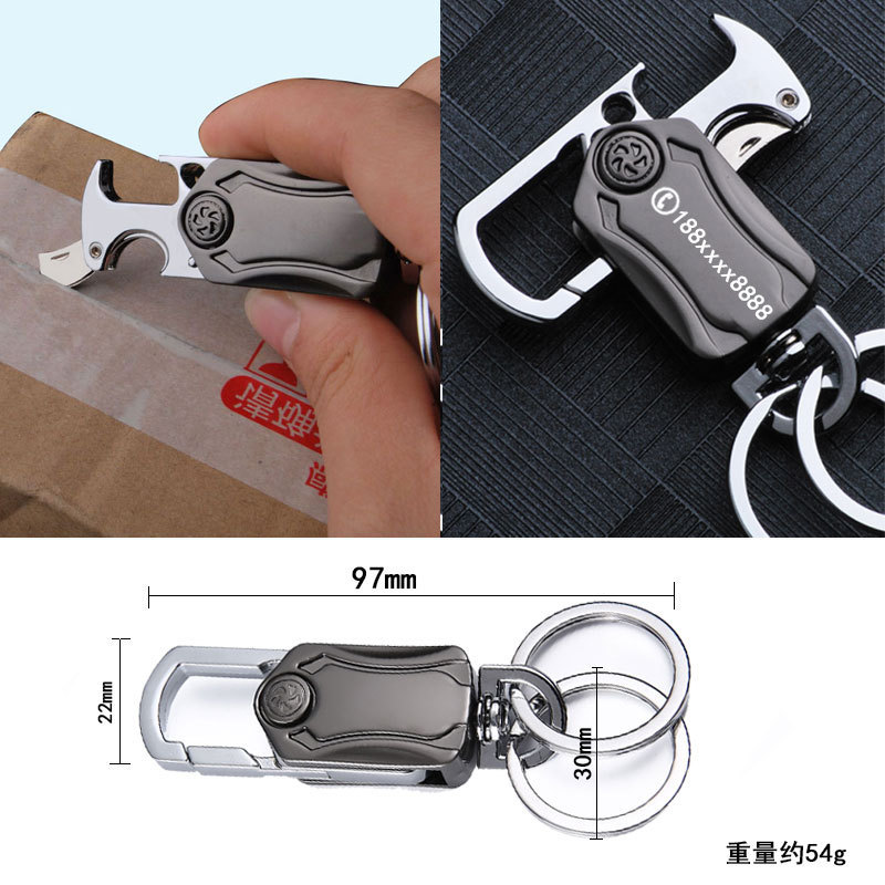 Key Chain with Knife Pendant Fingertip Gyro Key Chain Bottle Opener Key Chain Express Knife Key Chain