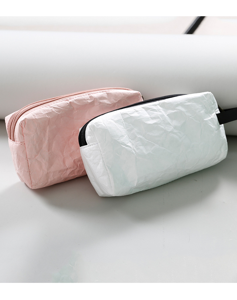 直销杜邦纸洗漱包 防水旅行拉链化妆包 收纳防尘水洗牛皮纸洗漱袋