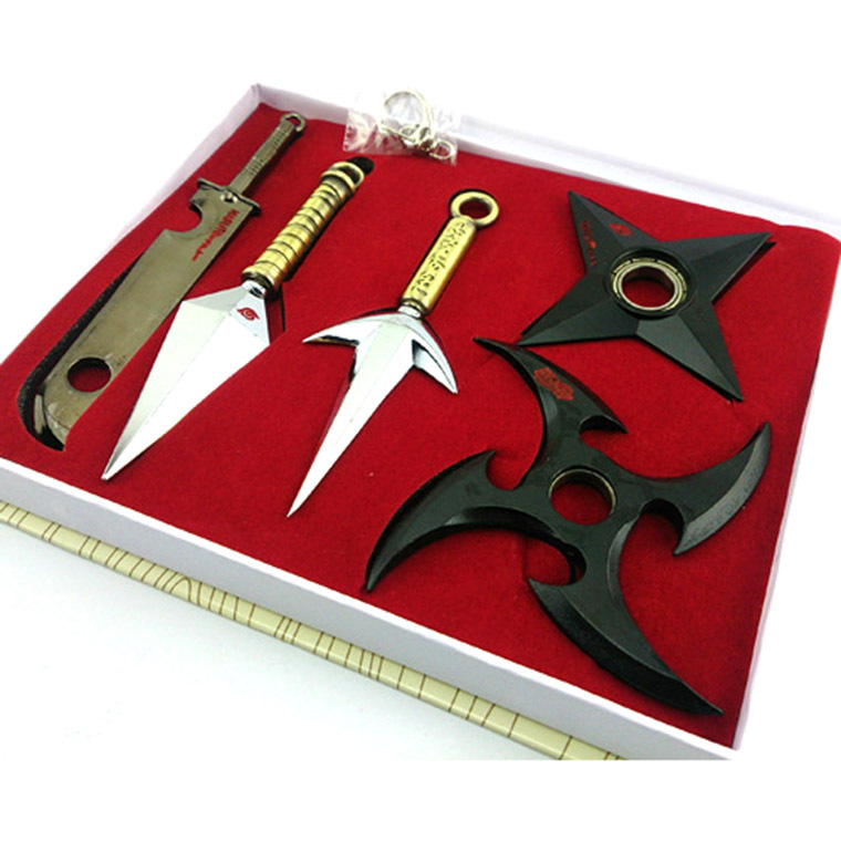 火影苦无动漫忍者周边鸣人手里剑四代目苦无陀螺套装转动五件套