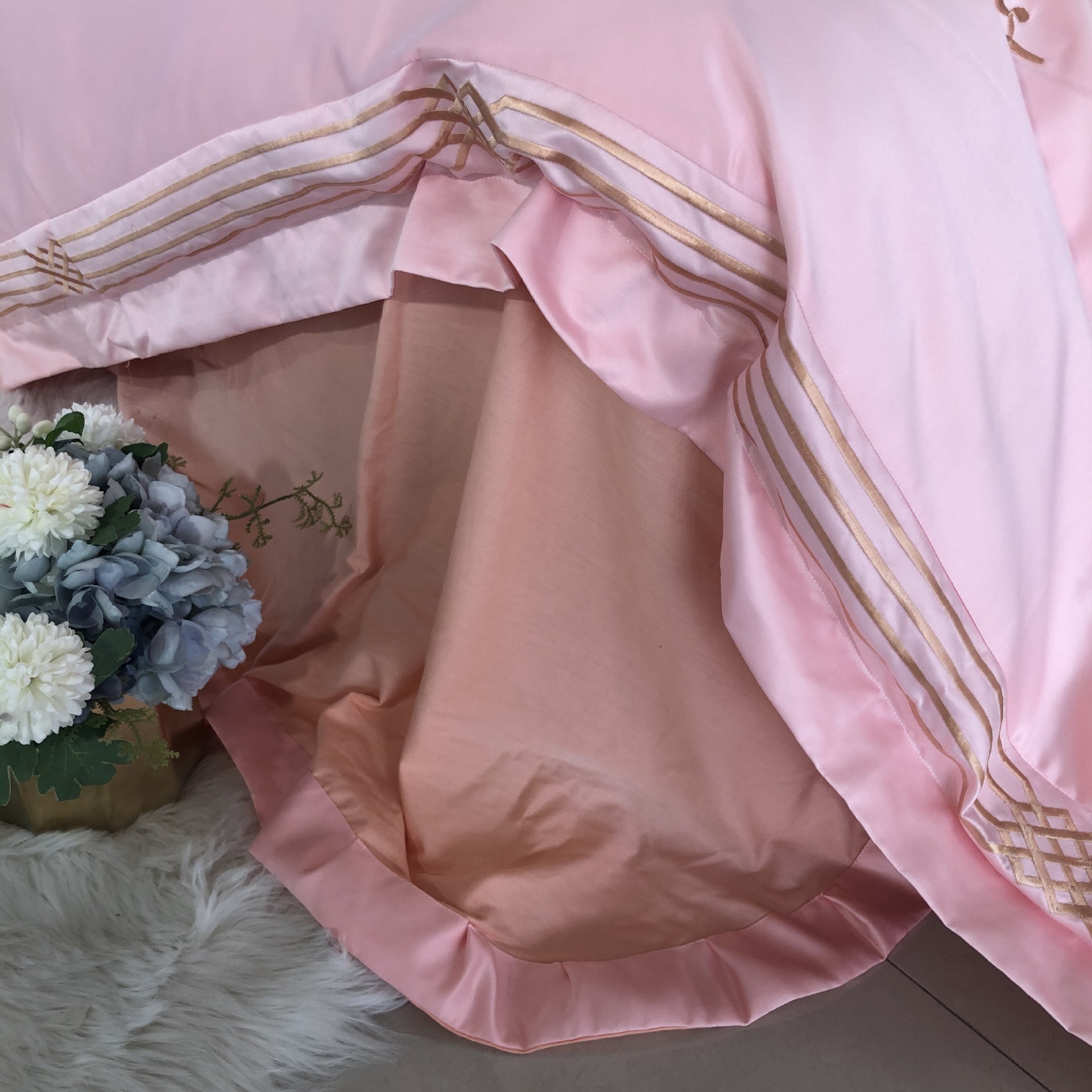 北欧全棉四件套冰丝丝滑单件被套纯棉床单2.0*2.3被罩天丝缎面1.