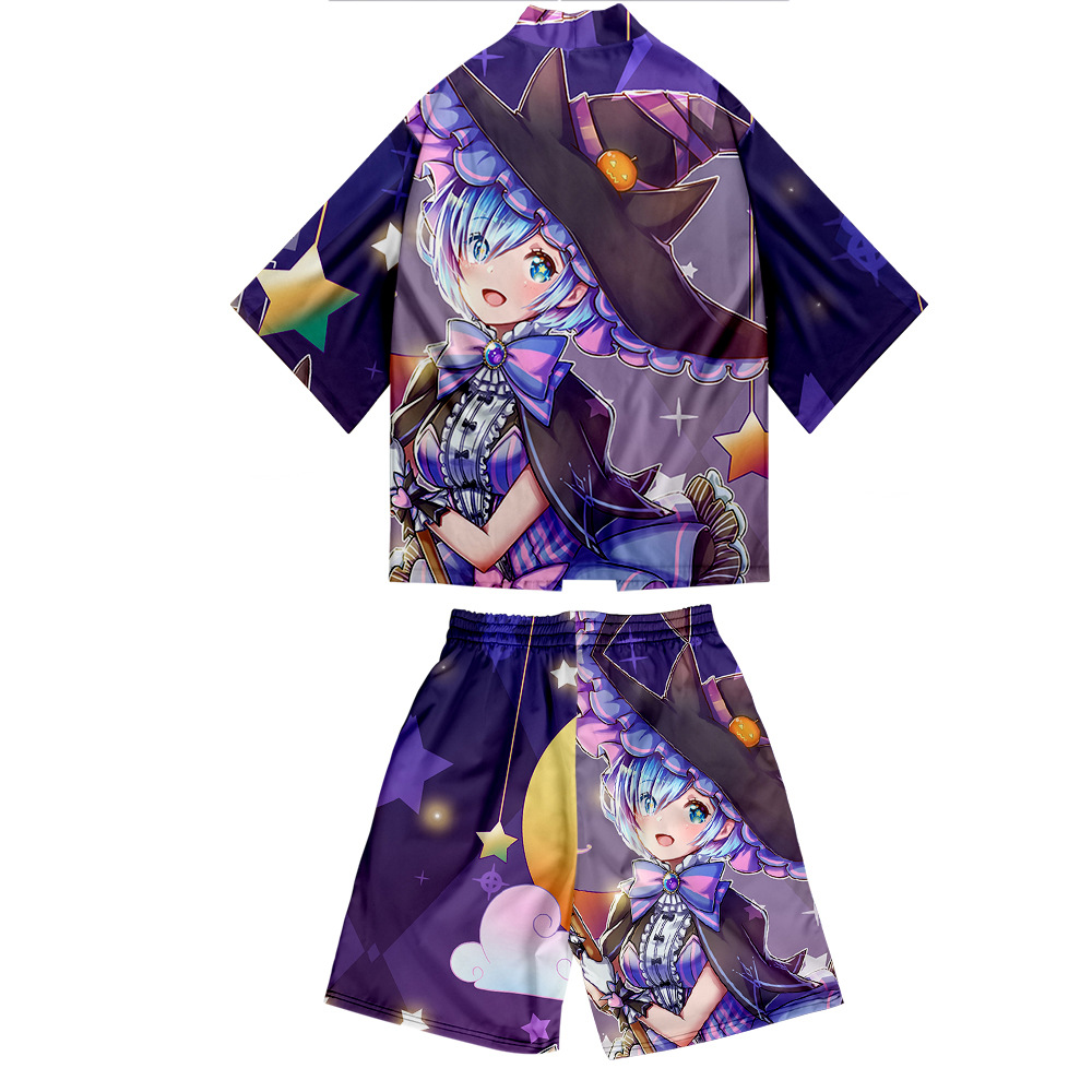 2020夏季新款批发 从零开始的异世界生活 3d彩印时尚休闲和服套装