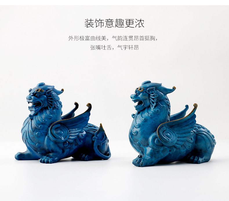 纯铜嘲风摆件开业送礼招财貔貅客厅玄关办公室桌面酒柜装饰铜摆件
