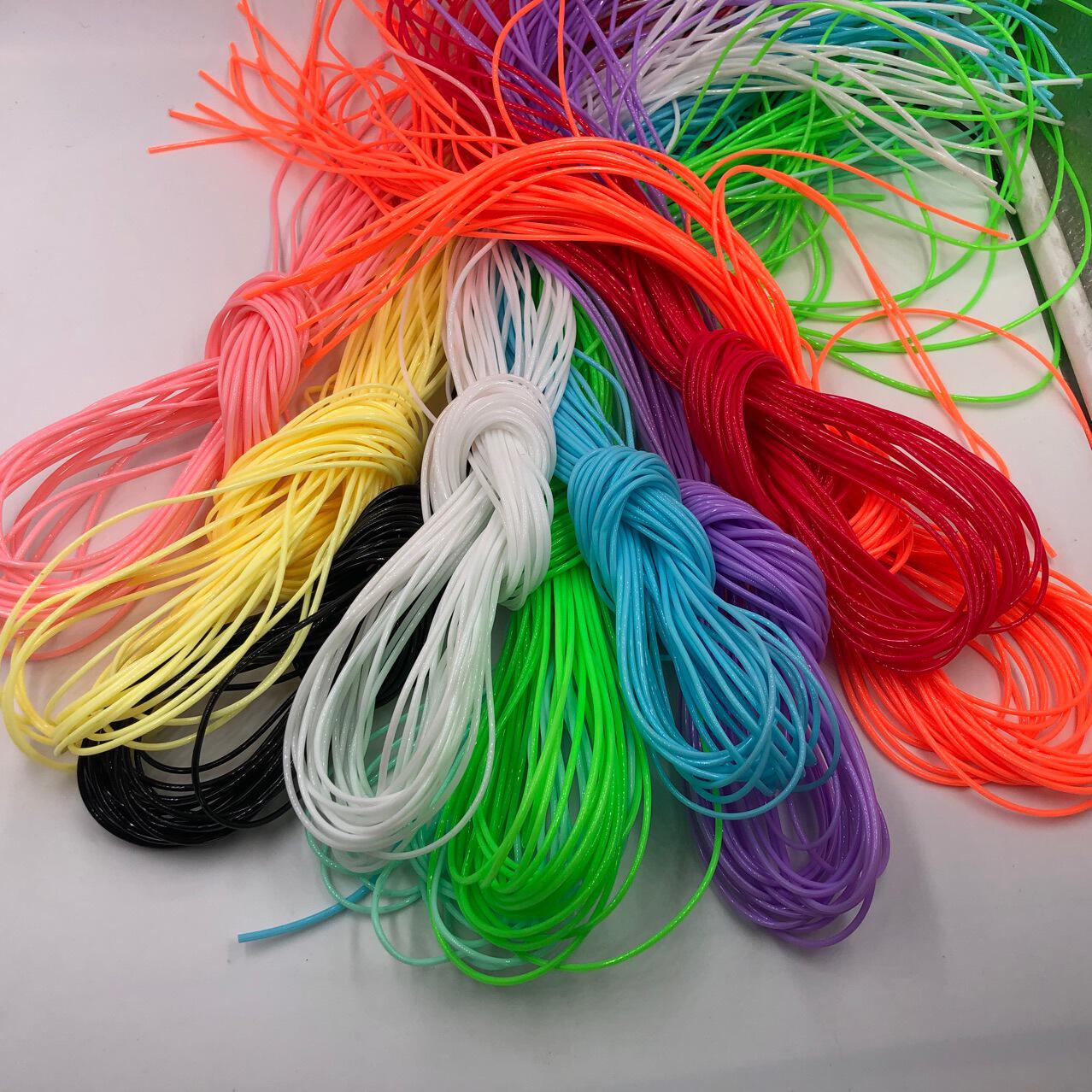 厂家批发diy环保塑料10色200根编织扁绳 塑料丝 pvc线