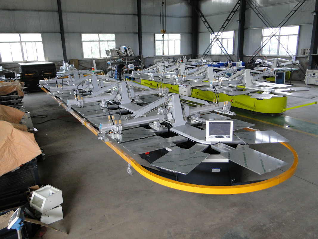 8色30工位椭圆印花机 丝网印花机t恤裁片自动椭圆服装印花机