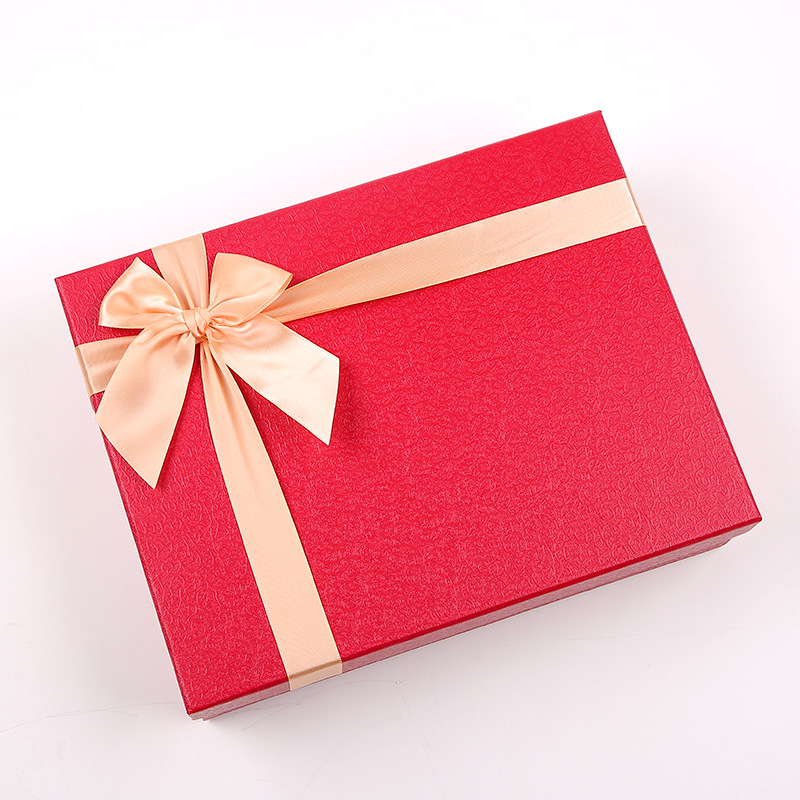 2022新款婚庆大红色蝴蝶结礼品包装盒精美高档天地盖礼盒可批发