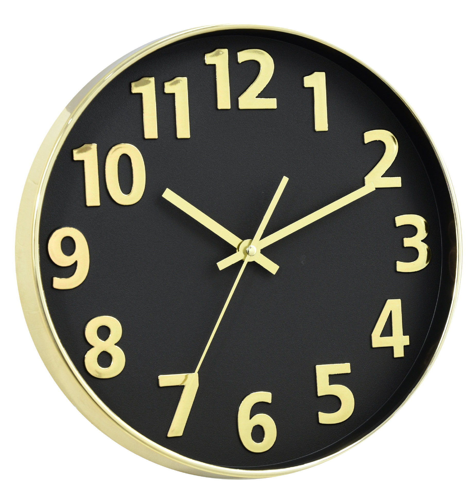 挂钟客厅现代简约静音大理石纹卧室石英钟表圆形时钟12寸一件代发