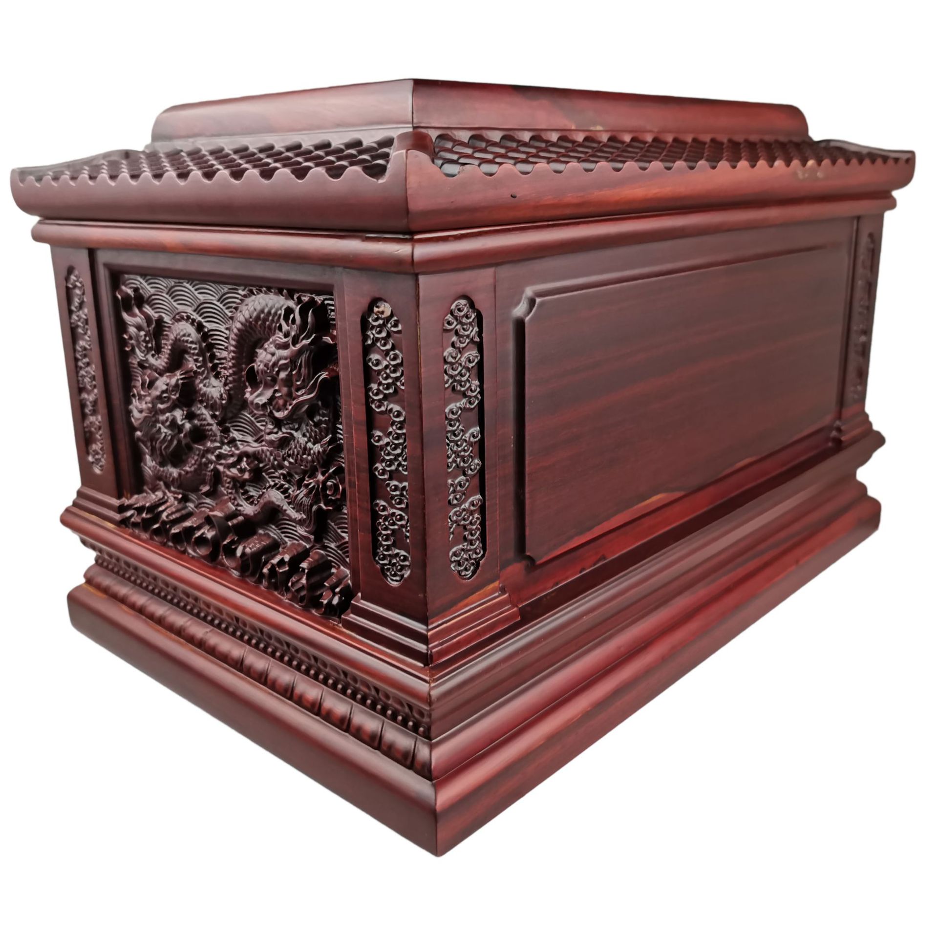 38cm龙腾盛世【30年专业老厂家低价直销】红木大号骨灰盒棺材包邮