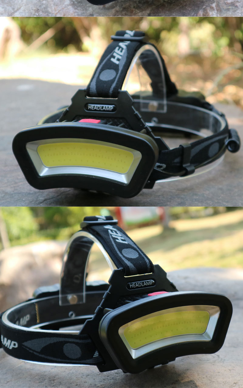 多功能cob头灯工作灯 usb充电红光警示灯 led泛光灯 广角泛光头灯