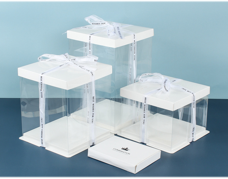 透明蛋糕盒 塑料pet单双层网红芭比三合一生日烘焙包装盒子现货