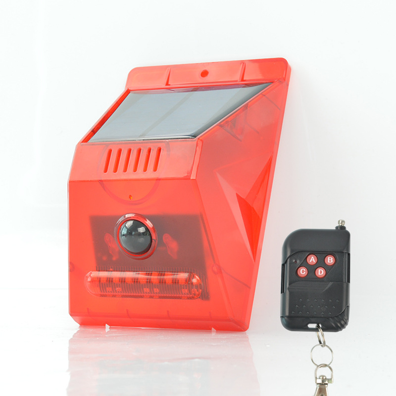 农场果园远程遥控太阳能报警灯防贼防盗人体感应声光报警器驱兽器