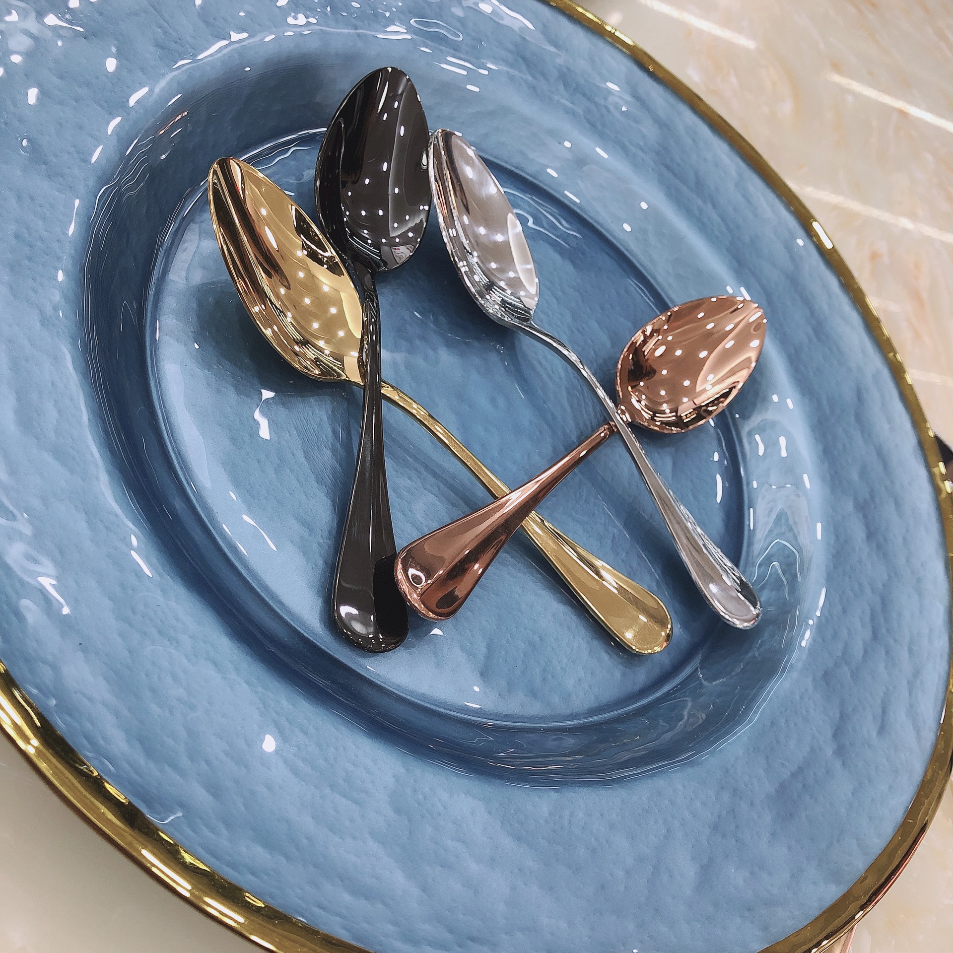 tnt现代高端酒店餐厅餐桌用具304不锈钢亮光西餐刀叉勺