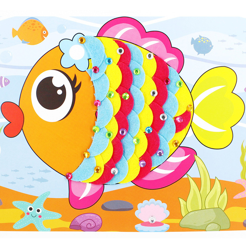 儿童diy创意手工粘贴大号3d立体不织布贴画制作材料包益智玩具