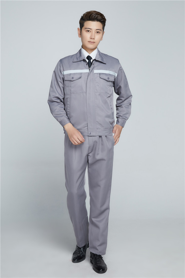 春秋长袖工作服套装男棉反光条防静建筑工地环卫路政劳保服制服
