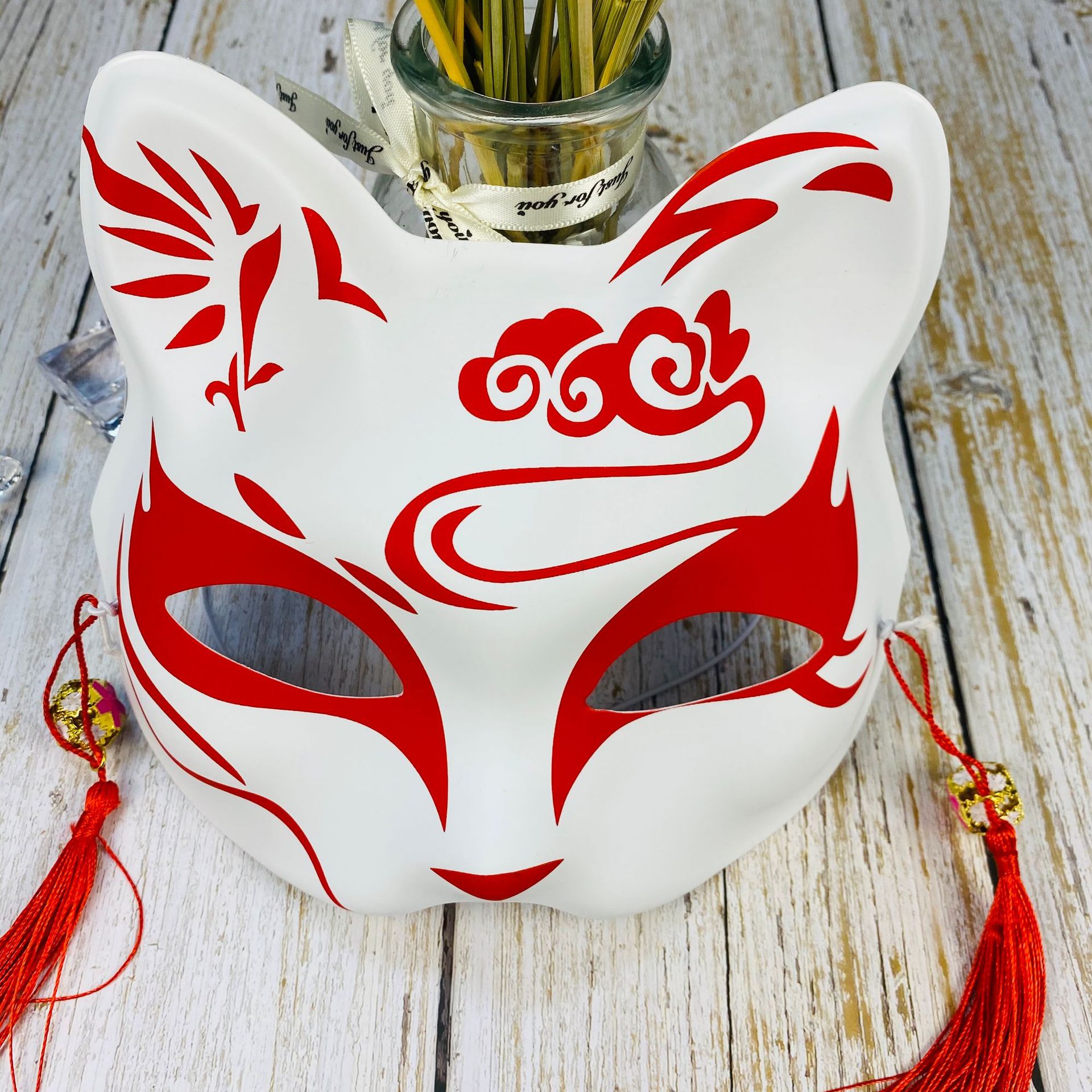 Cat Face Mask Female Fox Mask Female Half Face Antique Mask Hand Painted Anime Secondary Element Cosplay Mask