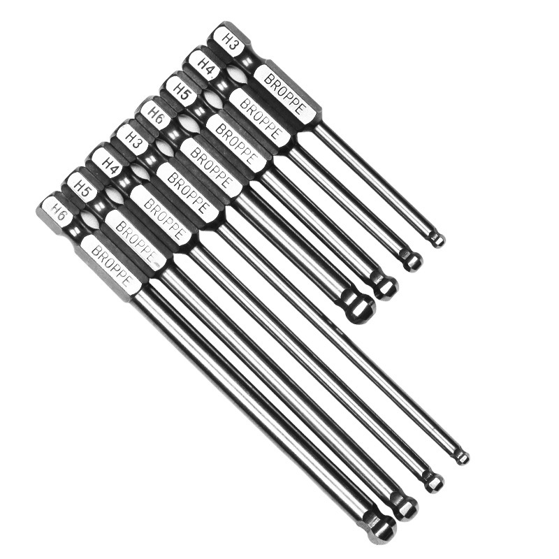 broppe浦派球头内六角批头带磁性气动改锥风批咀电动螺丝刀起子头