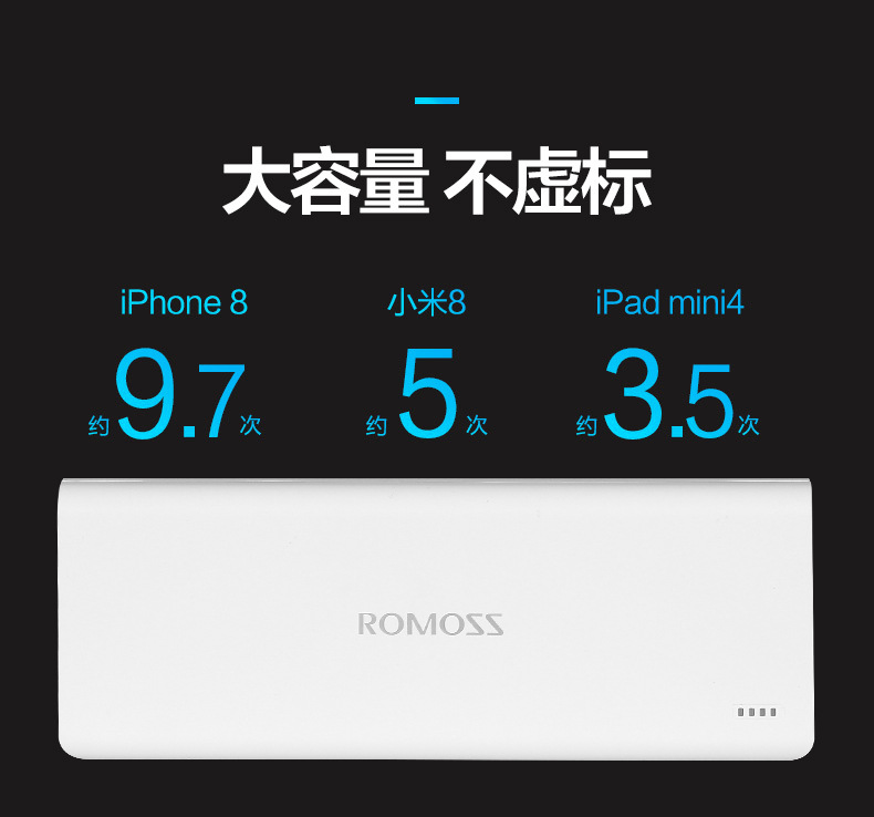 罗马仕25000毫安大容量充电宝超薄便携可上飞机 sense 9移动电源