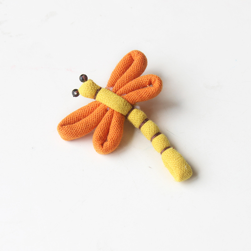 2020新款编绳布艺手工卡通蜻蜓饰品发饰手机壳帽子发夹编绳包配件