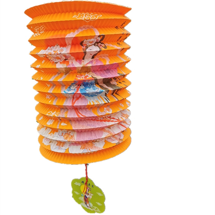 16cm风琴灯 新年春节元宵节儿童卡通纸灯笼批发 装饰折叠灯笼